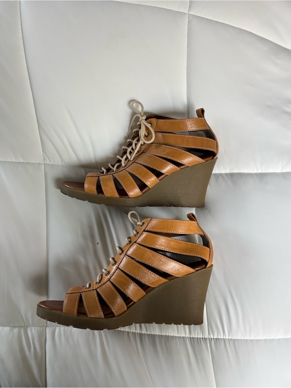 Dr Martens Mona Gladiator Brown Wedge Sandals sz 8